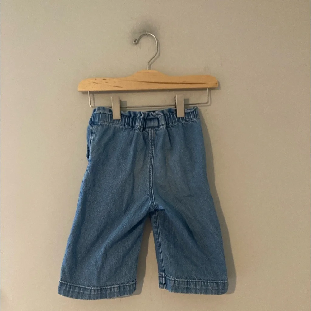 $13 ADD‎ ON Baby Gap Jeans Size elastic waist vintage wide leg crop denim h&m